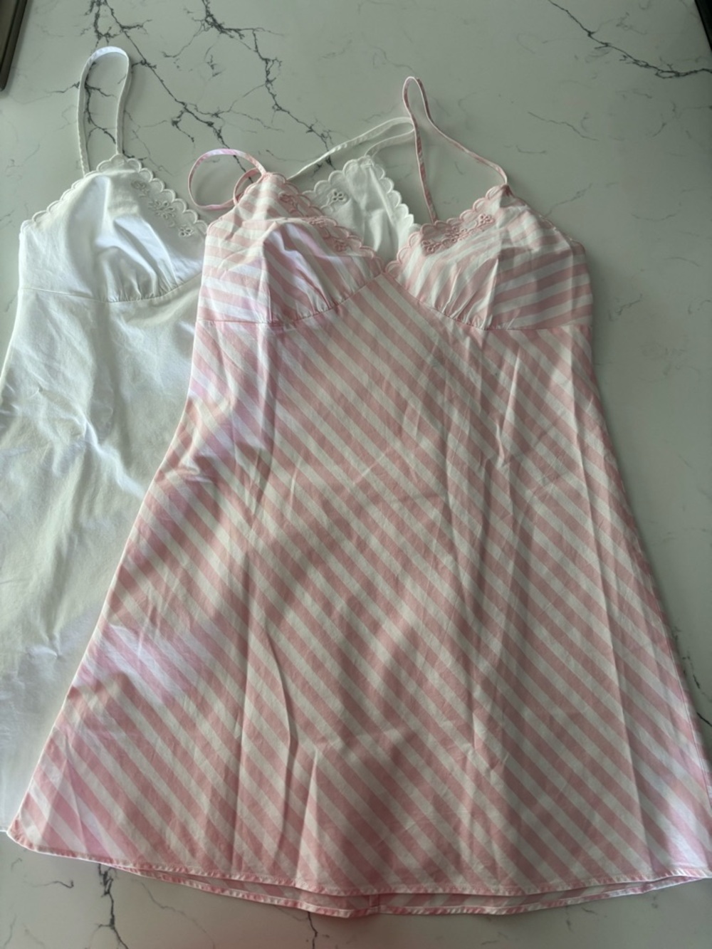 Victoria's Secret Lace-Trim Mini Slip.